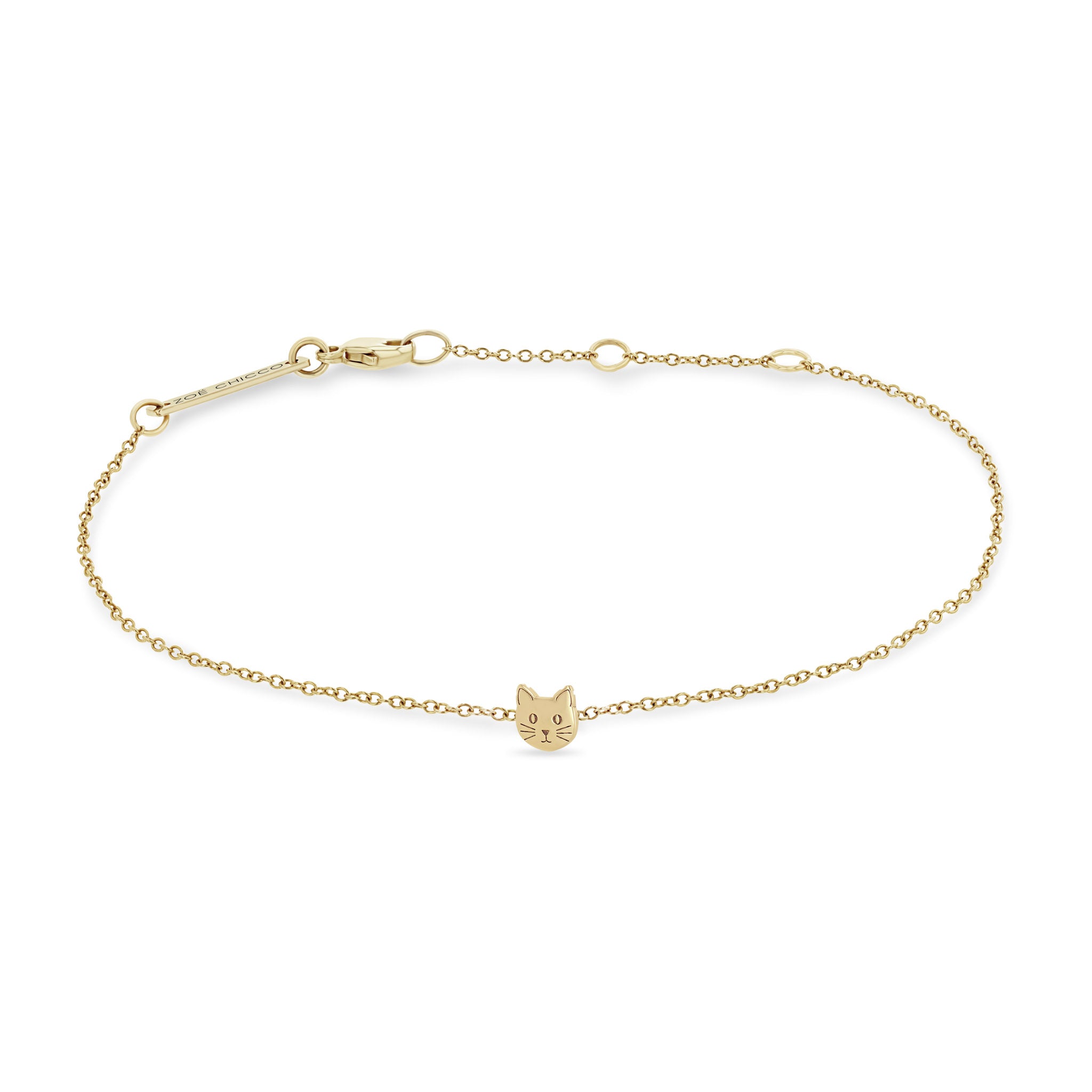 14K Gold Tiny Cat Charm Bracelet - Dainty & Elegant Jewelry for Women - Perfect for Everyday Wear, Gifts & Special Occasions