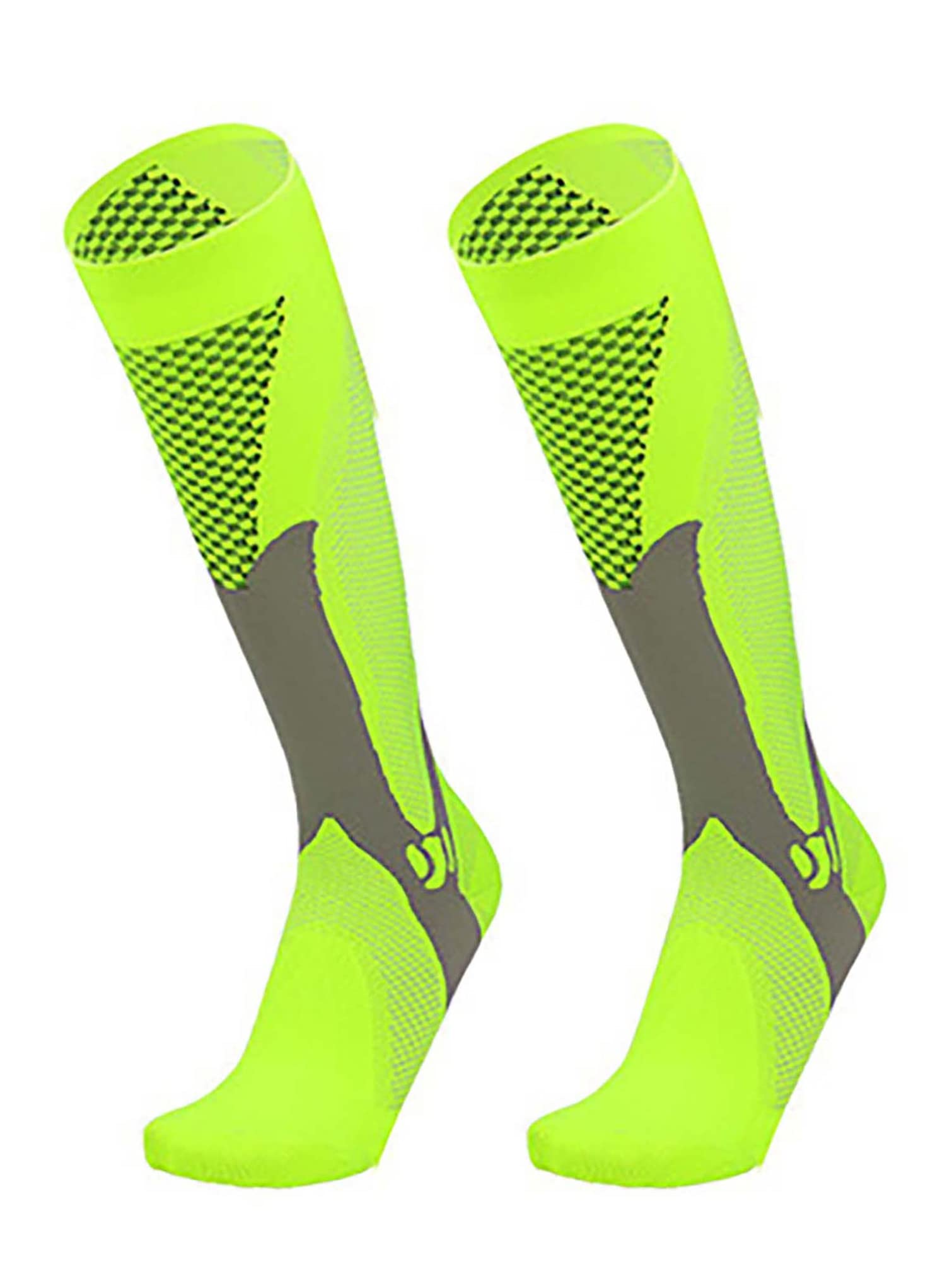 TiaoBug Compression Socks for Men & Women - Over-the-Calf High Performance Athletic Running Socks - Improve Circulation & Reduce Fatigue - Perfect for Running, Travel & Recovery