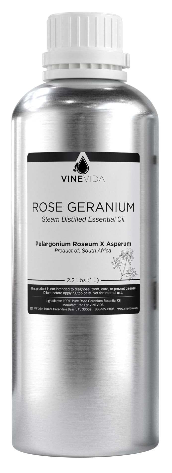 VINEVIDA Pure Rose Geranium Essential Oil 32 oz - Undiluted Aromatherapy Oil for DIY Candle Making, Soap Making & Skin Care - Bulk Fragrance Oil for Home Diffusers, Massage & Relaxation