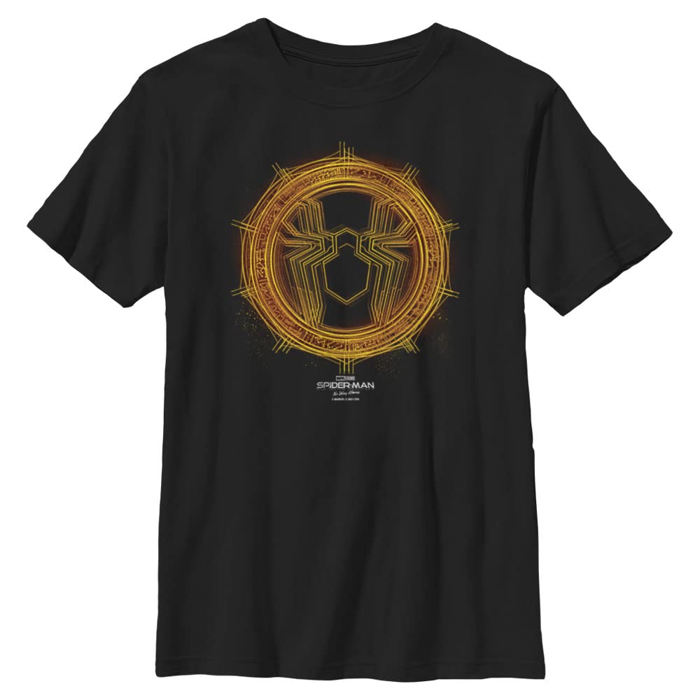 Marvel Spider-Man No Way Home Golden Logo T-Shirt for Boys - Cool Superhero Graphic Tee for Kids, Cosplay, and Everyday Wear