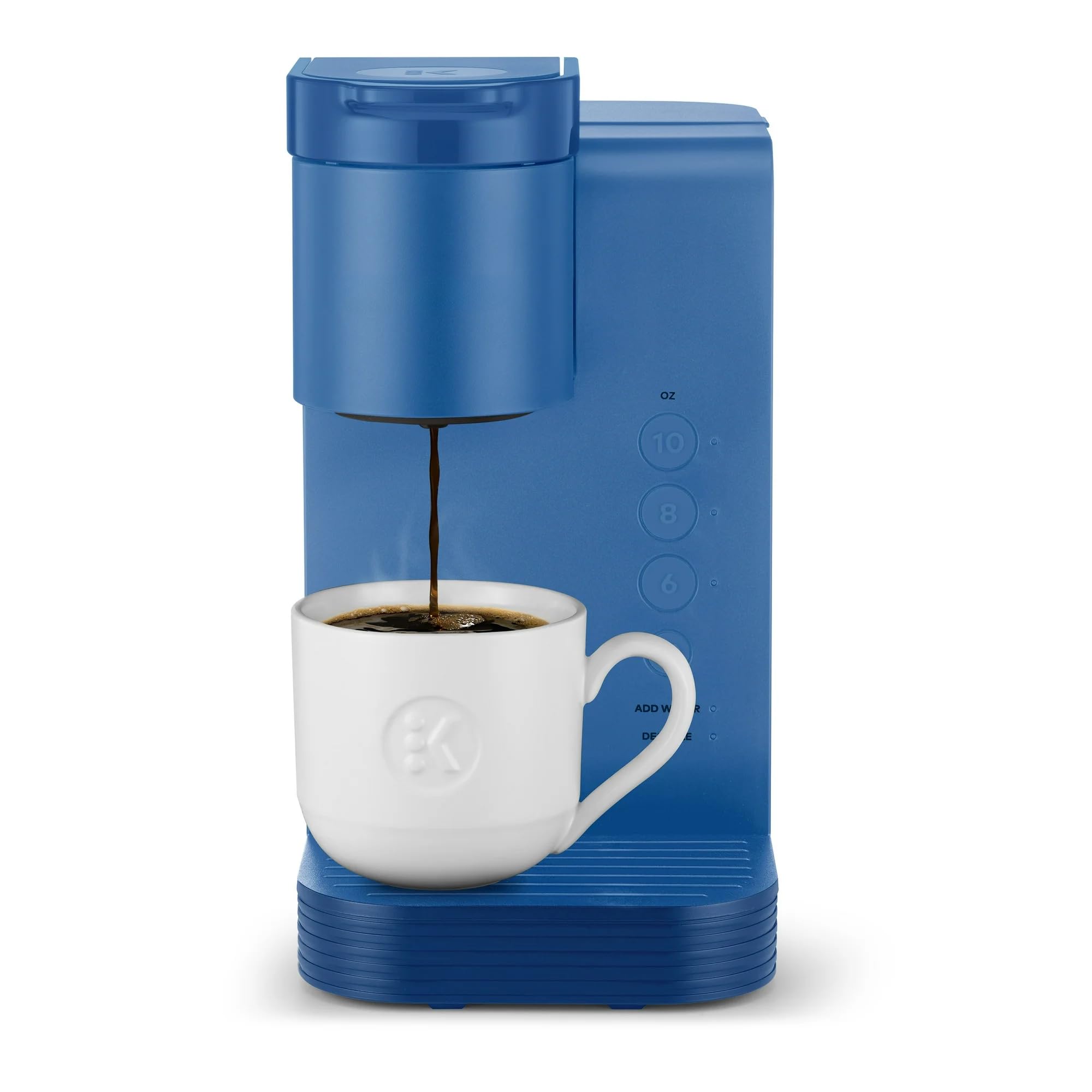 K-Express Essentials Single Serve Coffee Maker – Compact K-Cup Pod Machine with 36oz Water Tank, Fast Brewing & Travel Mug Compatible – Perfect for Home, Office & Travel (Navy Blue)