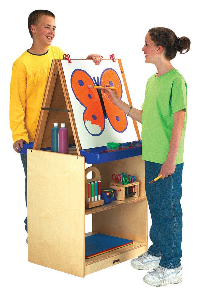 Jonti Craft 2 Station Adjustable Kids Art Easel - Perfect for Classroom, Homeschool & Creative Play