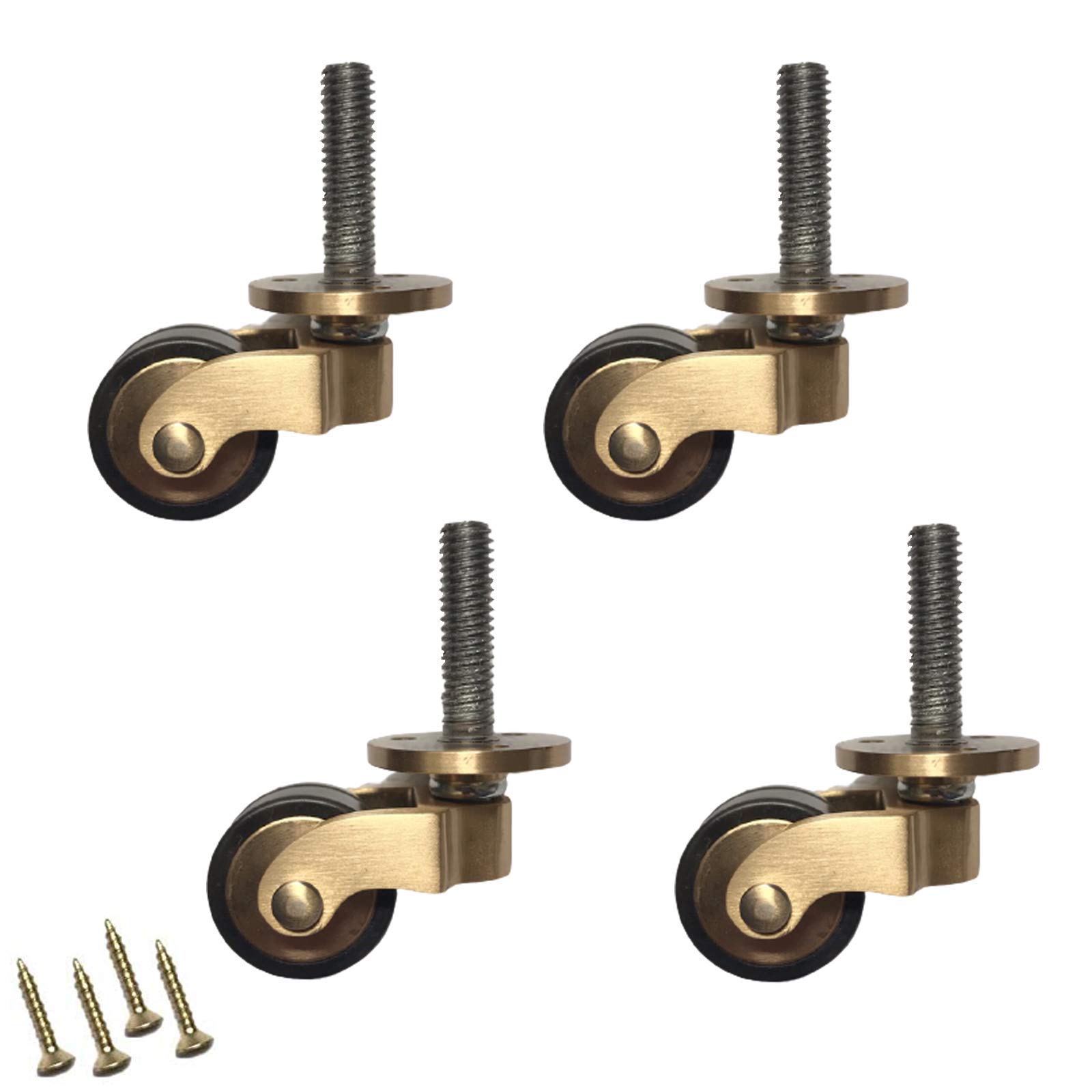 Antique Style Solid Brass Swivel Caster Wheels Set - 1