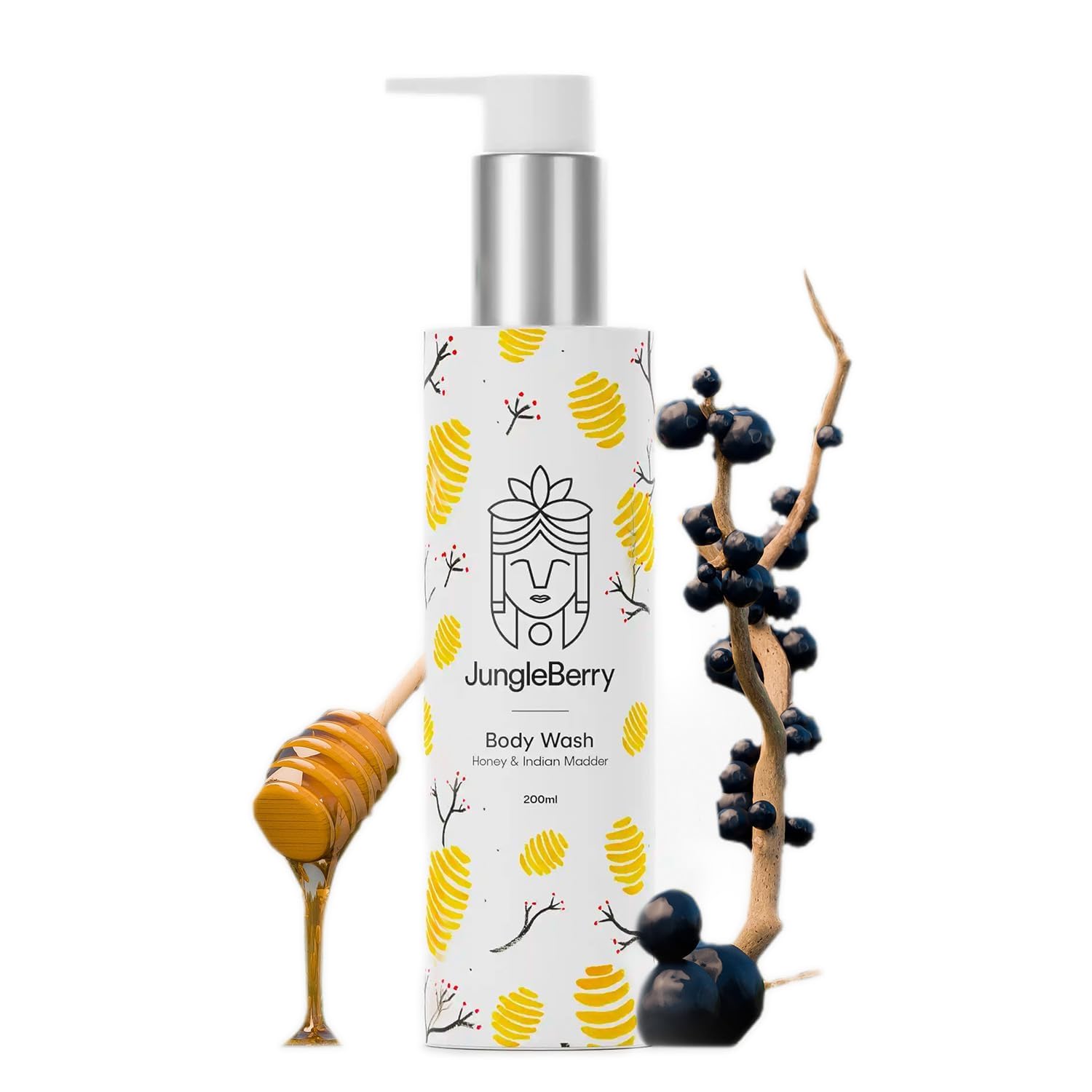 Jungle Berry Body Wash with Honey & Indian Madder - 200ml | Moisturizing & Nourishing Shower Gel for Dry Skin | Perfect for Daily Use & Spa Relaxation