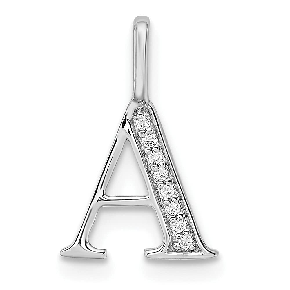 14K White Gold Diamond Letter 'A' Initial Pendant Necklace for Women - Elegant Personalized Jewelry Gift for Birthday, Anniversary & Special Occasions