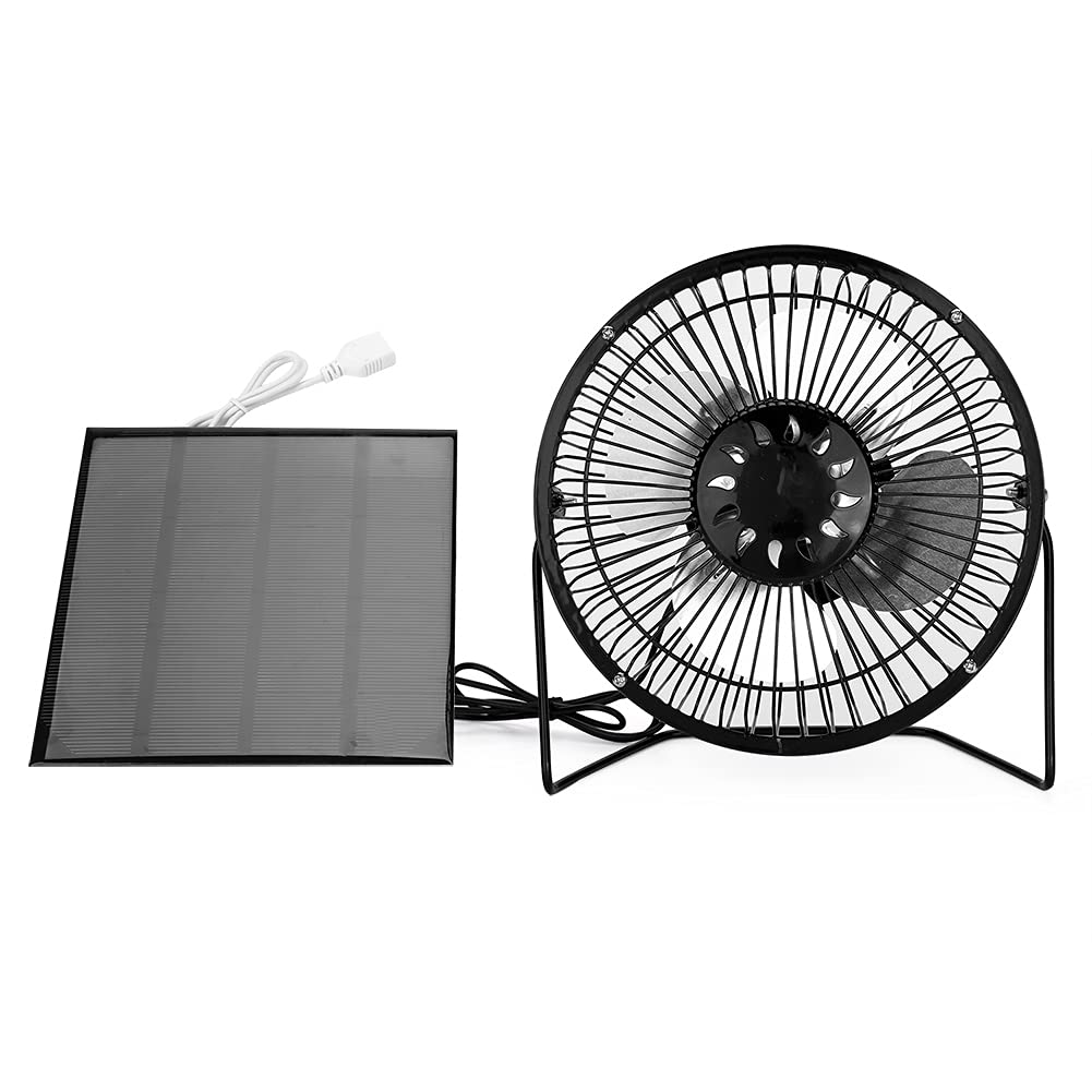 Portable Mini Solar Fan - Solar Powered Cooling Fan for Outdoor Camping, Hiking & Ventilation | USB Rechargeable, Lightweight & Weatherproof for Patio, Tent, RV & Emergency Use