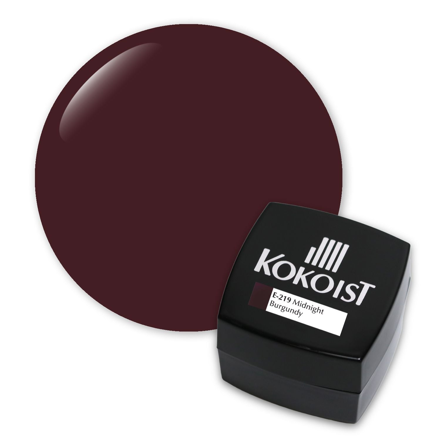 Kokoist E 219 Midnight Burgundy Gel Polish - Long Lasting Nail Polish for Salon & Home Manicure - Perfect for Special Occasions & Everyday Wear