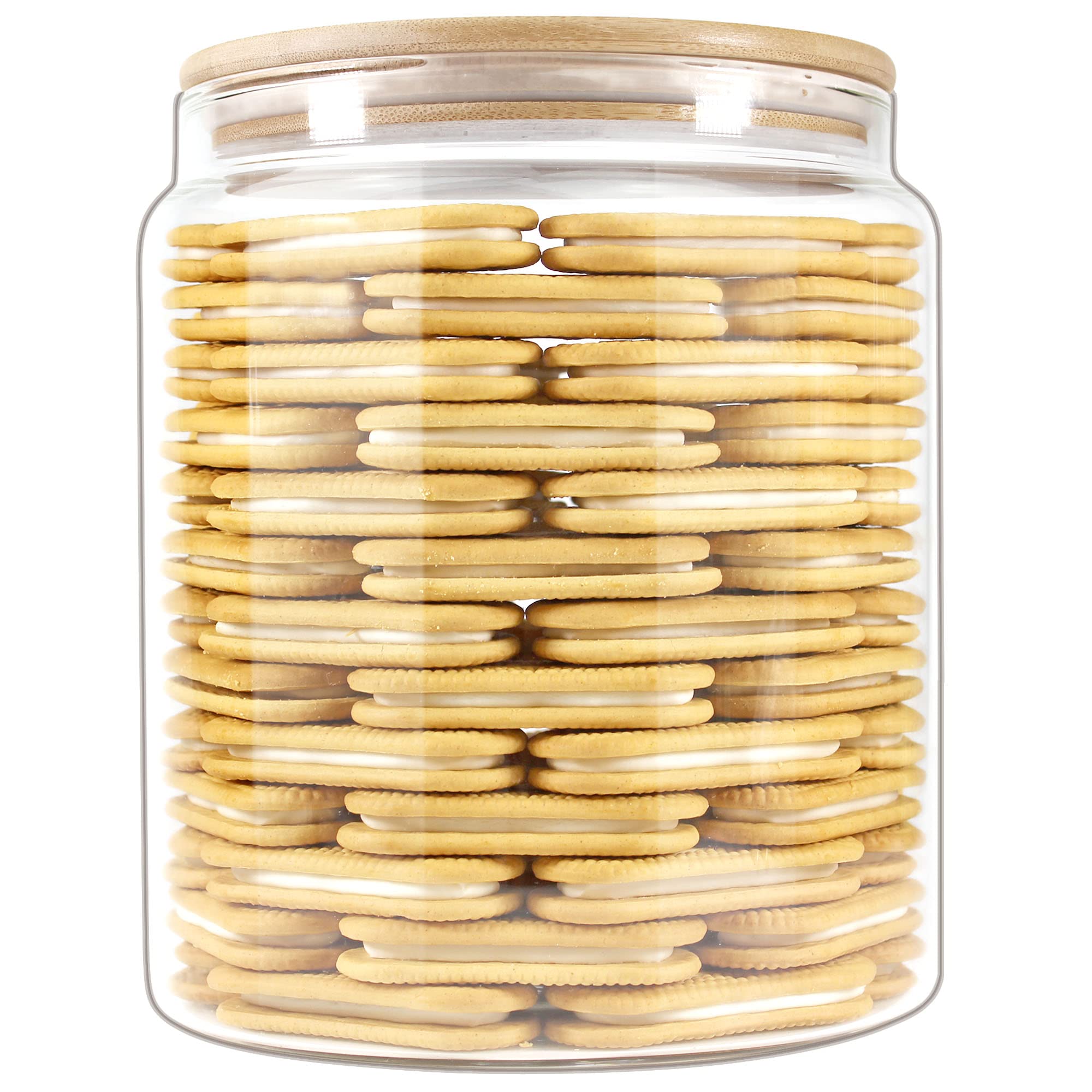 Premium Glass Jars with Bamboo Lids - 1 Gallon Airtight Food Storage Containers for Flour, Sugar & Dry Goods | Pantry Organization & Kitchen Canister Set | Perfect for Baking, Meal Prep & Bulk Food Storage