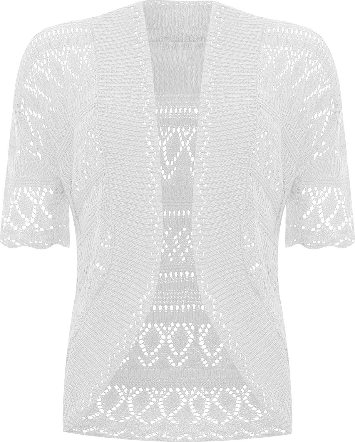 Women's Knitted Bolero Crochet Cardigan Shrug - Plus Size Boho Lace Cover Up for Spring/Summer, Beach Wedding, Evening Party & Casual Outfits