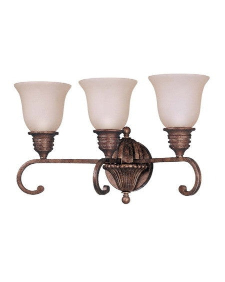 Nuvo Lighting 60 1612 Belvedere Collection 3-Light Bathroom Wall Sconce in Crackled Bullion Finish - Perfect for Vanity, Powder Room, and Spa-Style Bathroom Decor