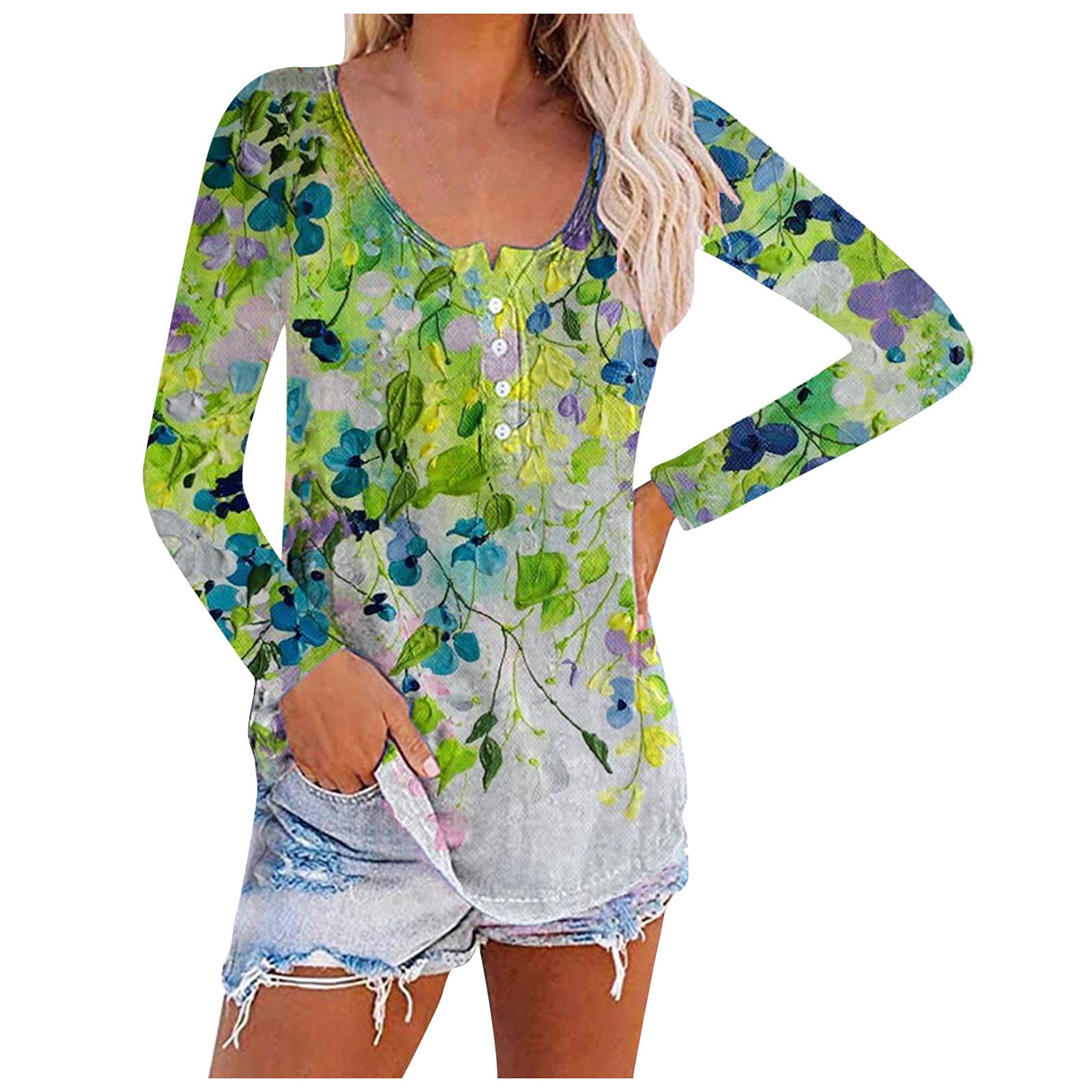 Women's Long Sleeve Striped Blouse with Back Lace Detail - Casual Tunic Top for Women - White Lace-Up Shirt for Office, Date Night & Fall Layering