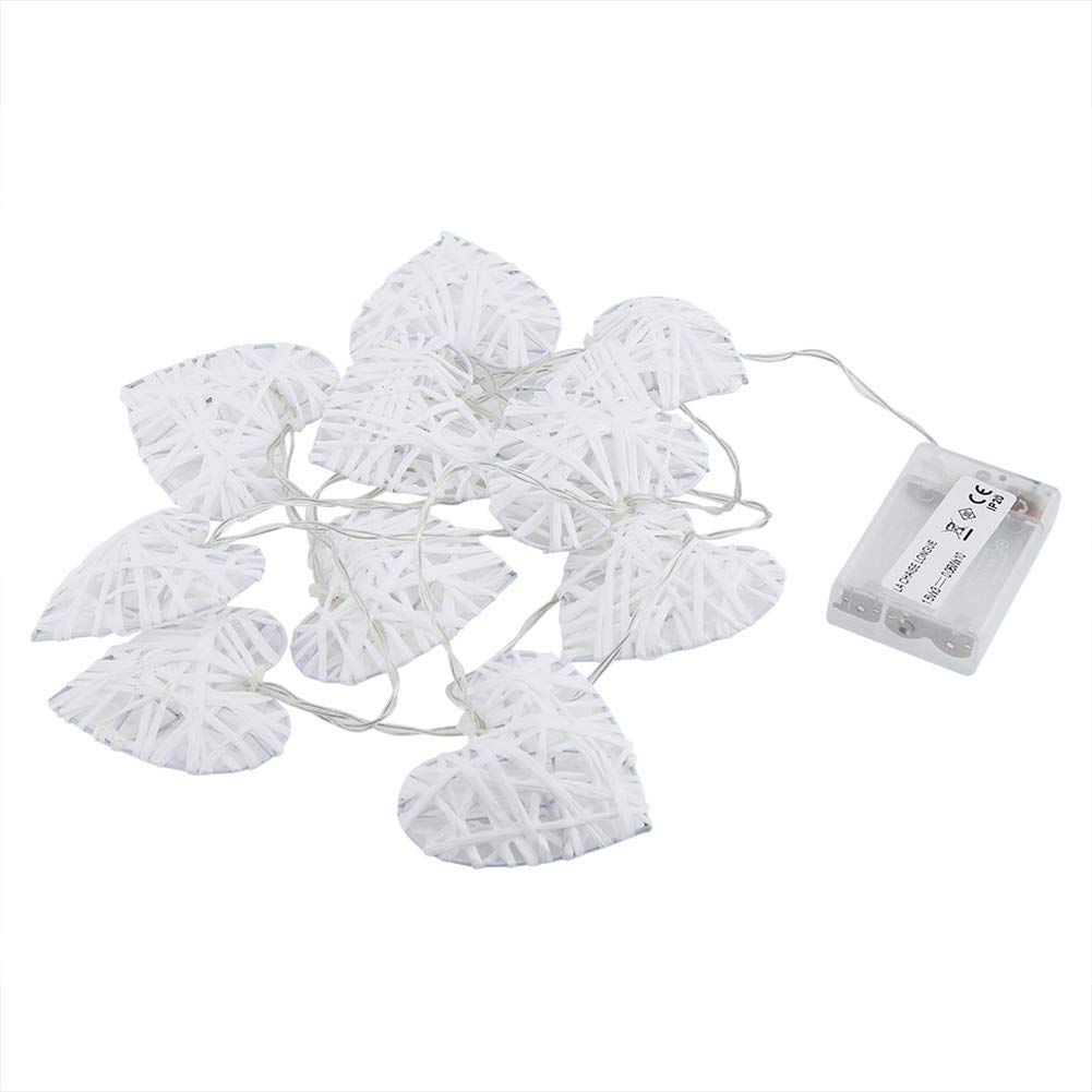 Romantic Heart-Shaped Rattan String Lights - Warm White LED Fairy Lights for Indoor & Outdoor Decor - Perfect for Patio, Wedding, Garden, Bedroom, and Party Decoration