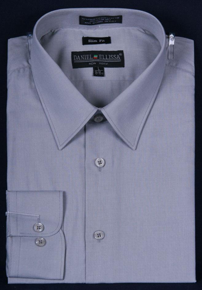 Premium Men's Slim Fit Dress Shirt - Classic Gray Formal Business Shirt for Office, Interviews & Special Occasions