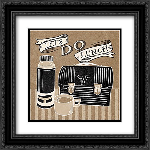 Urban Mary 'Let's Do Lunch' 15x15 Black Ornate Framed Double Matted Museum Art Print - Taupe | Perfect for Dining Room, Kitchen Decor & Office Wall Art