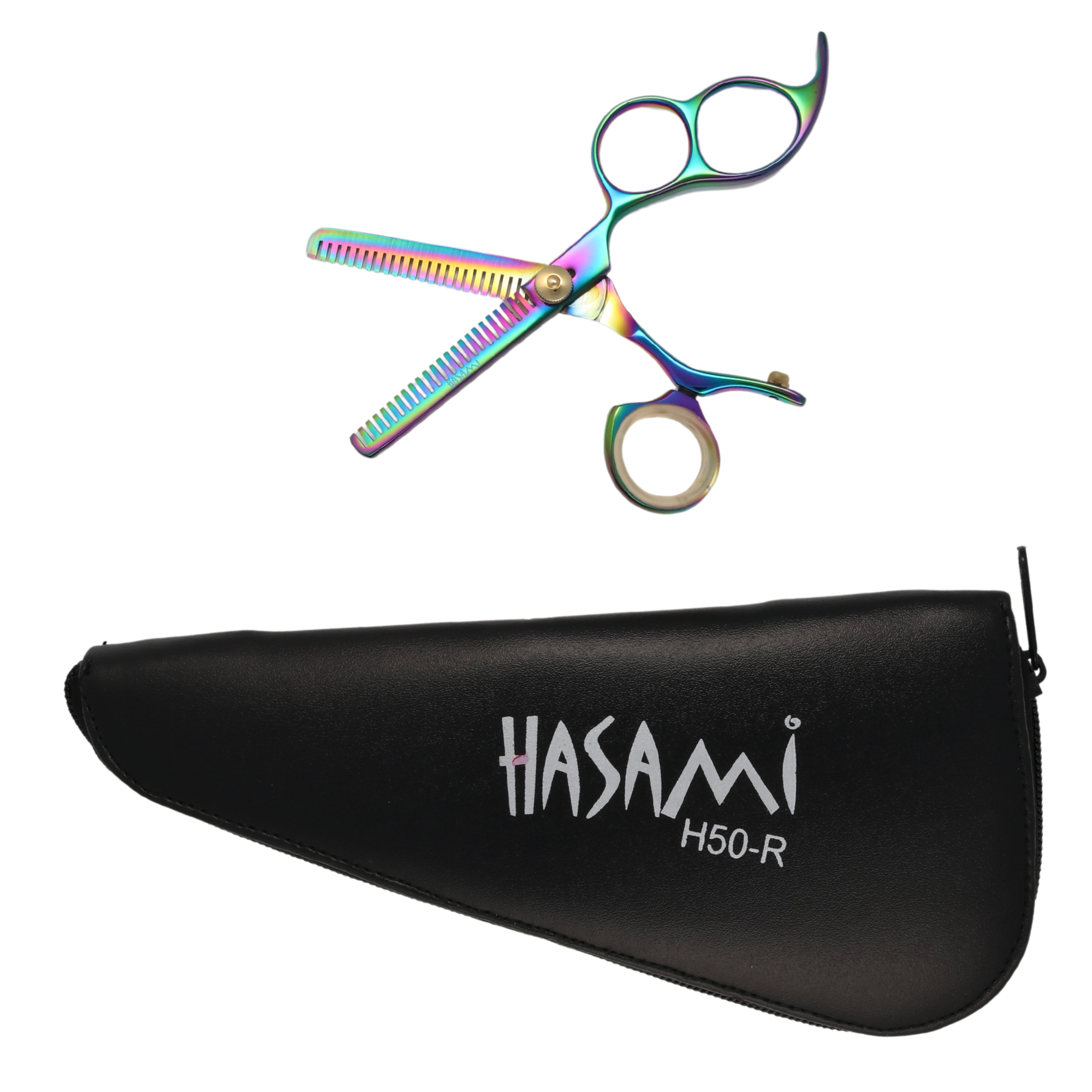 Professional Hasami 5 Inch Thinning Scissors & Shears - Titanium Finish H50R for Hair Styling & Texturizing | Salon-Grade Hairdressing Tools for Barbers & Stylists