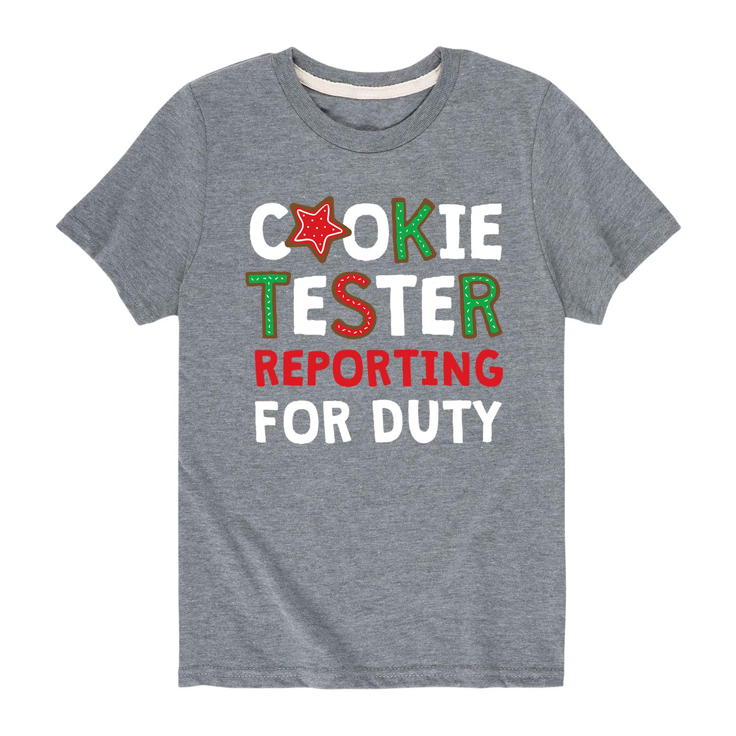 Youth Short Sleeve Graphic T-Shirt with 'Instant Message - Cookie Tester Reporting for Duty' Design | Fun Casual Wear for School, Parties & Everyday Outfits