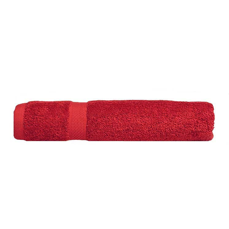 Premium 100% Combed Cotton Hand Towels - Soft & Absorbent Bath Towels for Kitchen, Gym & Travel - Red Color Set (2-Pack)