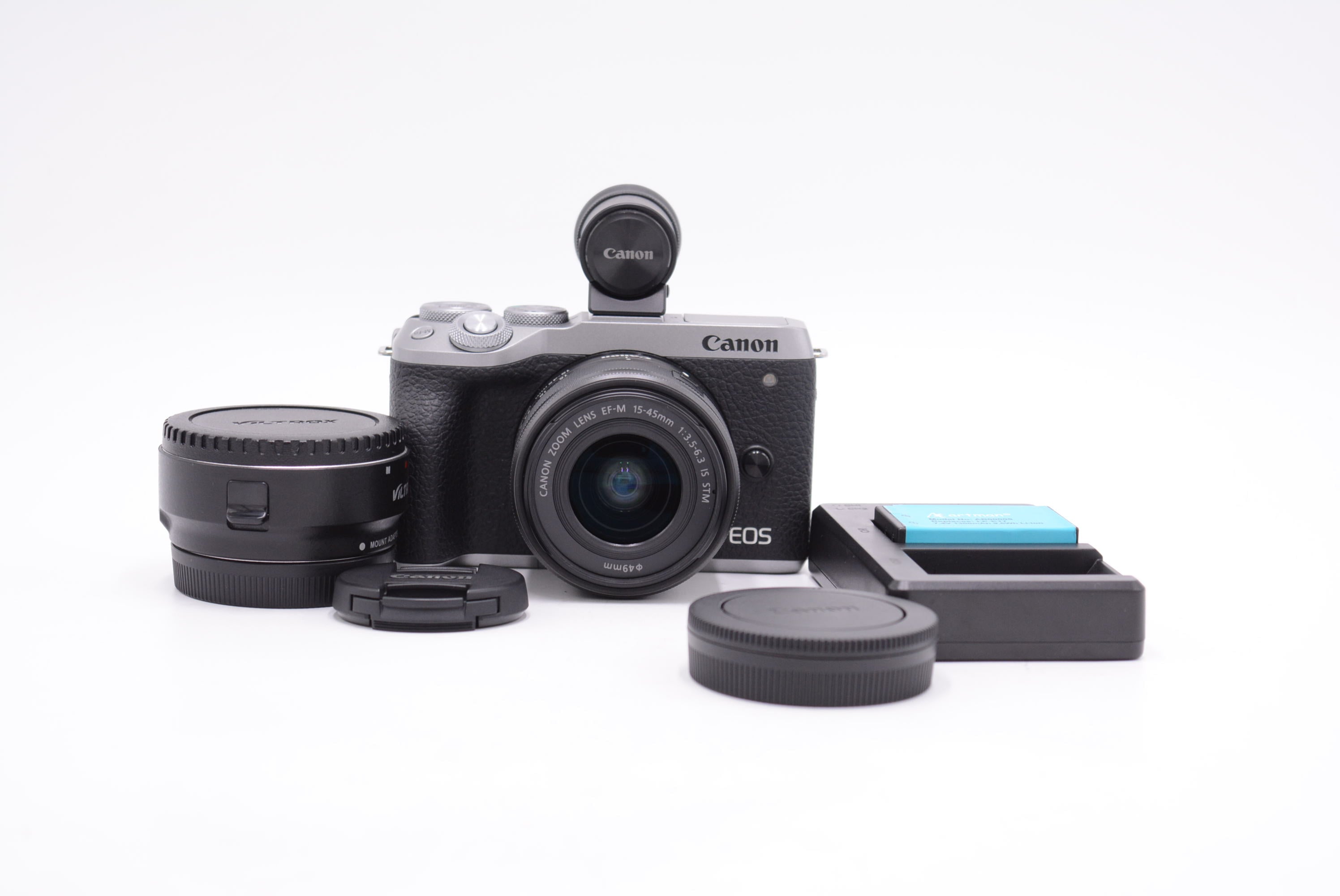 Canon EOS M6 Mark II Mirrorless Camera with EF-M 15-45mm f/3.5-6.3 Lens & EVF-DC2 Viewfinder - Perfect for Travel Photography, Vlogging & Street Shooting (Used)