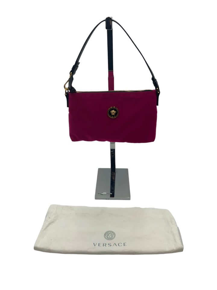 Versace Medusa Nylon Shoulder Bag for Women | Luxury Designer Handbag with Gold-Tone Medusa Head Logo | Perfect for Evening Parties, Date Nights & Fashion Events