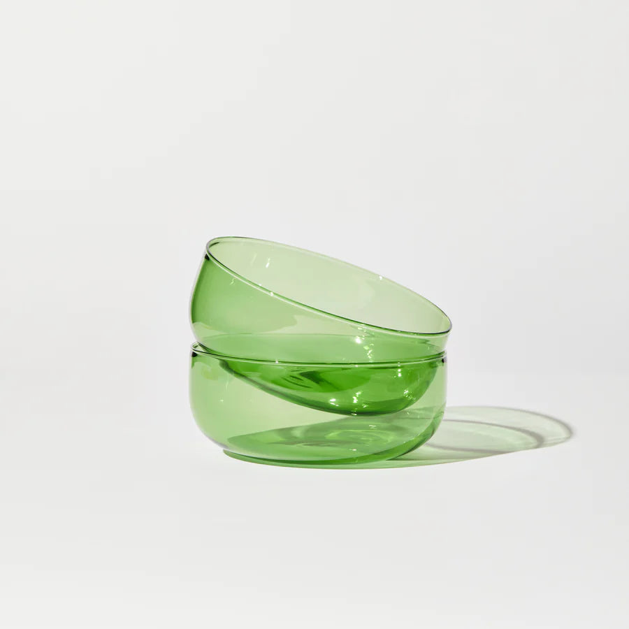 Premium Set of 2 Green Ceramic Bowls - Durable Kitchenware for Salads, Snacks & Serving - Perfect for Home Dining & Party Entertaining
