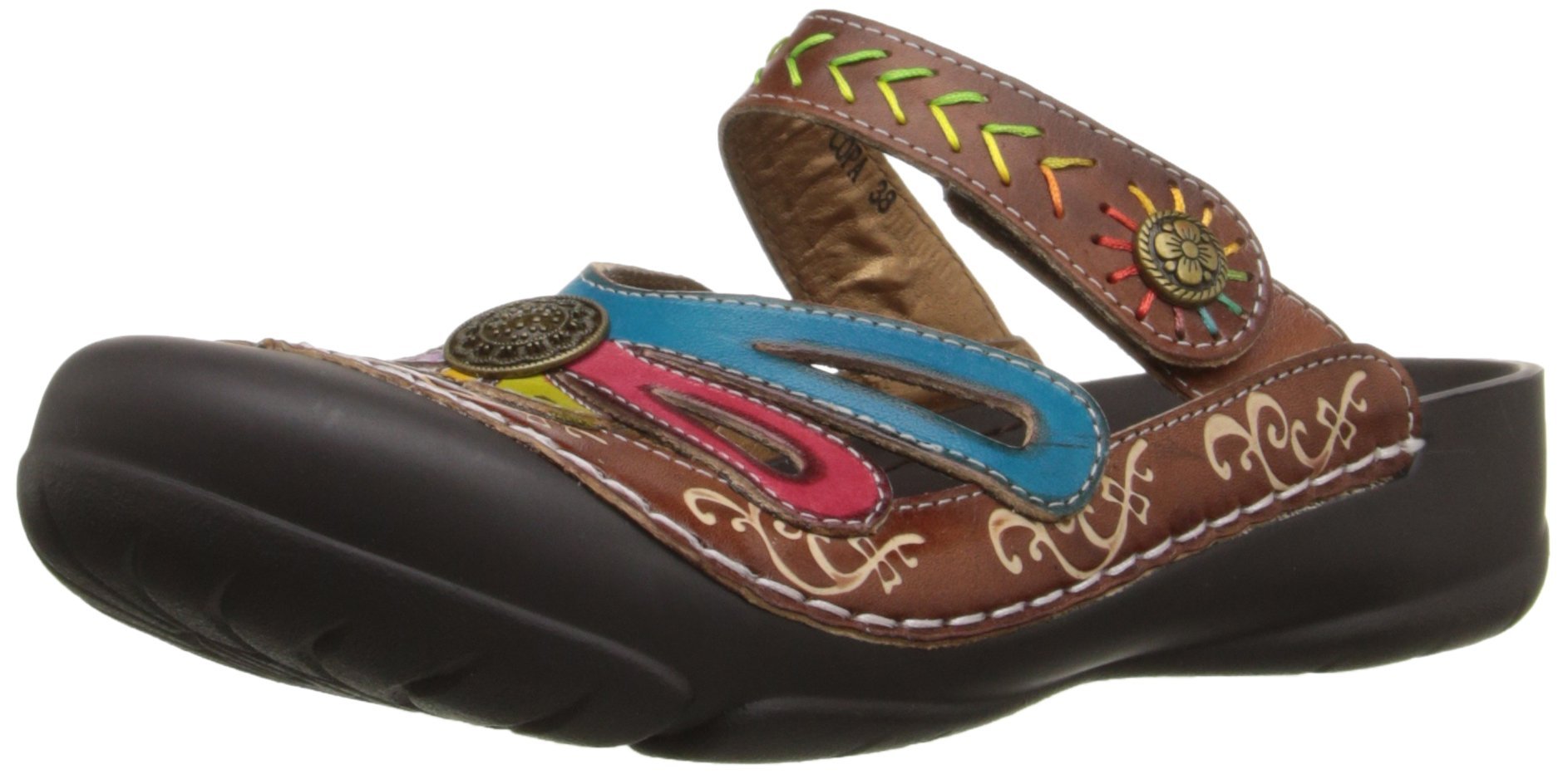 L'Artiste by Spring Step Women's Copa Flat Sandal - Comfortable Leather Flip Flops for Women, Casual Summer Beach Sandals with Arch Support | Perfect for Vacation, Poolside, and Everyday Wear