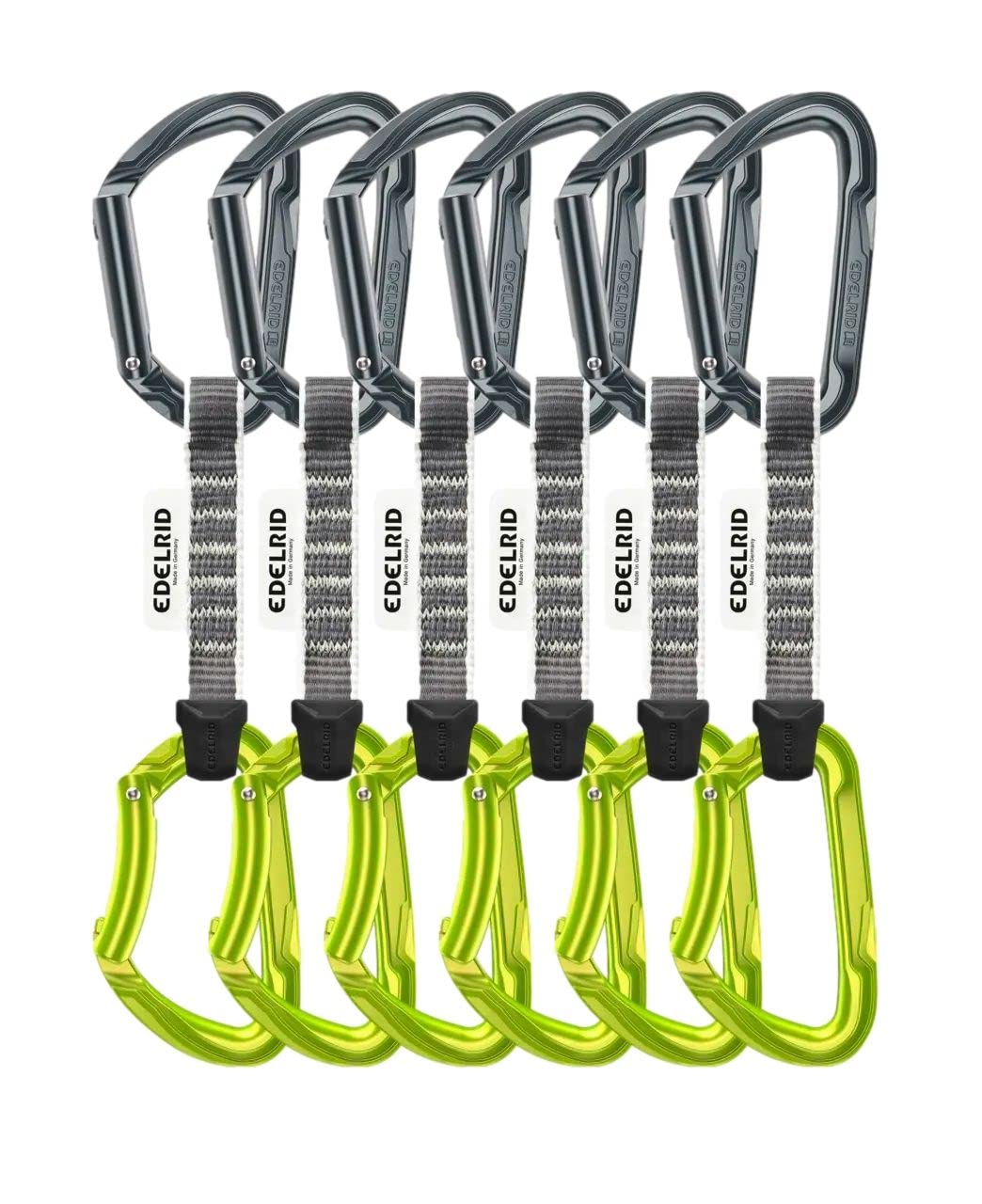 Edelrid Express Set Pure 6 Pack - Lightweight Climbing Protection for Trad & Sport Routes - Perfect for Rock Climbing, Mountaineering & Outdoor Adventures