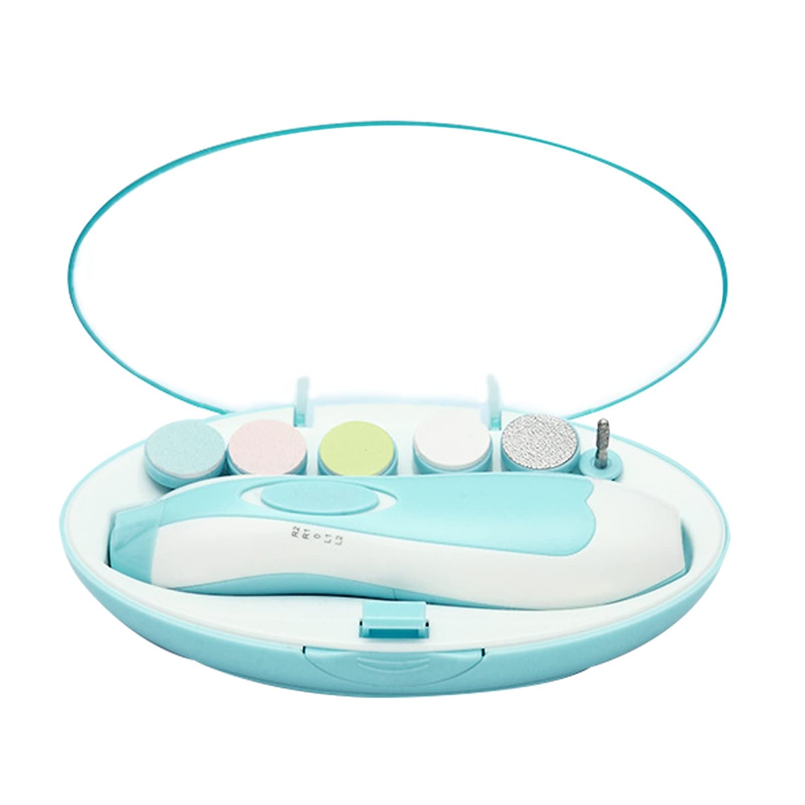Electric Baby Nail Trimmer & Manicure Set - Safe Cordless Nail File for Newborns & Toddlers - Gentle Baby Nail Clipper & Care Kit (Blue) - Perfect for Infant Nail Care at Home & Travel
