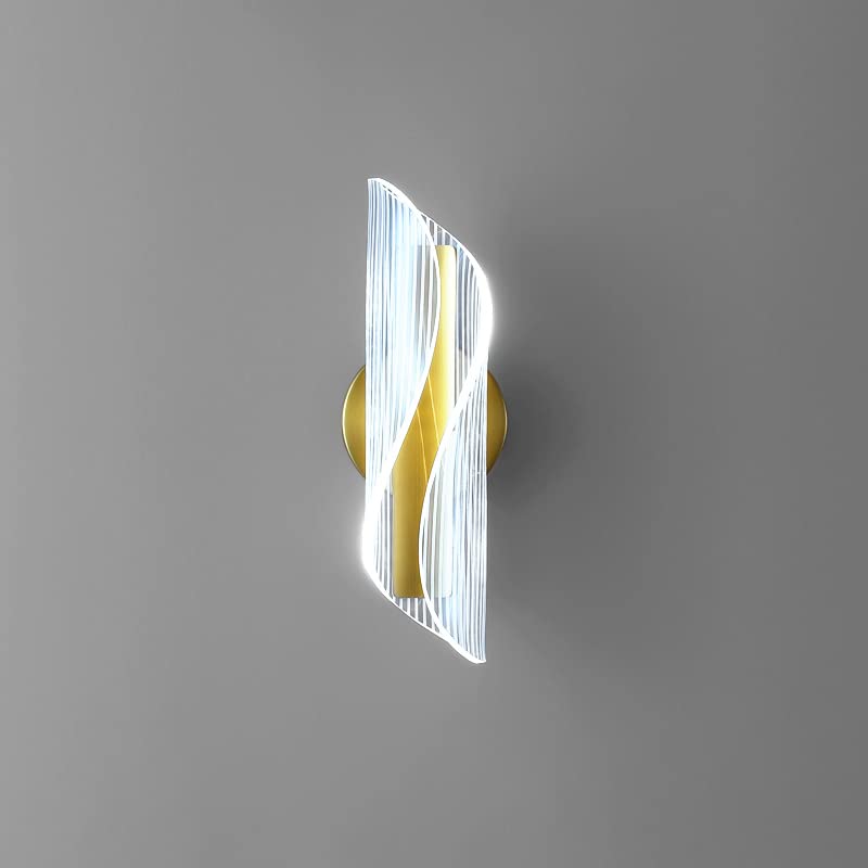 Modern Geometric LED Wall Sconce - Gold Finish Metal 1-Light Fixture for Bedroom, Restaurant & Hotel (110V-120V, 10W Gold/White Light) - Perfect for Ambient Lighting in Living Rooms, Hallways & Dining Areas