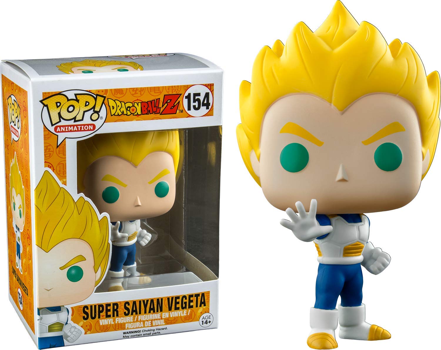 Dragon Ball Z Super Saiyan Vegeta #154 Funko Pop Vinyl Figure - Anime Collectible for Display, Gifts & DBZ Fans - Perfect for Home Decor, Office Desk & Pop Culture Collections