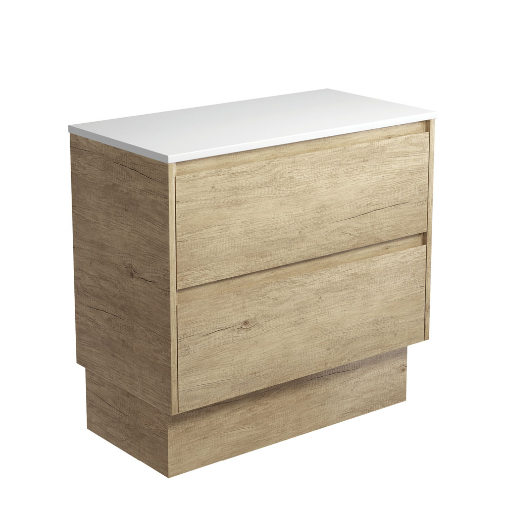 Fienza 90BSK Amato 900 Kickboard Cabinet - Scandi Oak Finish, Modern Kitchen Storage Solution for Small Spaces | Perfect for Pantry, Laundry Room & Home Organization