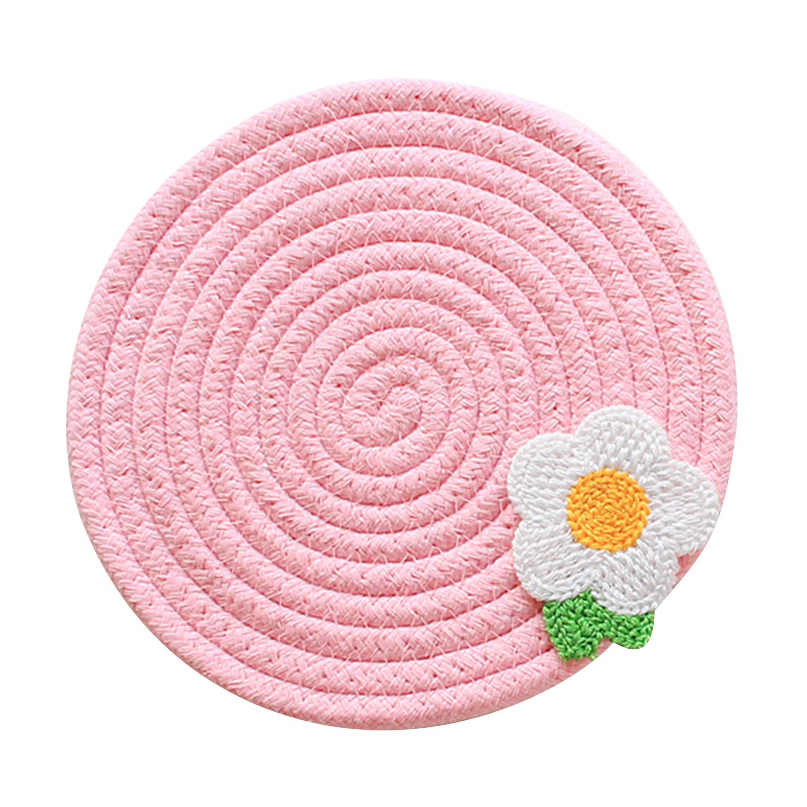 Angel3292 Heat Resistant Round Braided Coasters - Washable & Durable Kitchen Hot Pads for Dining Table, Coffee Table, and Home Decor - Perfect for Hot Dishes, Drinks, and Stylish Kitchen Protection