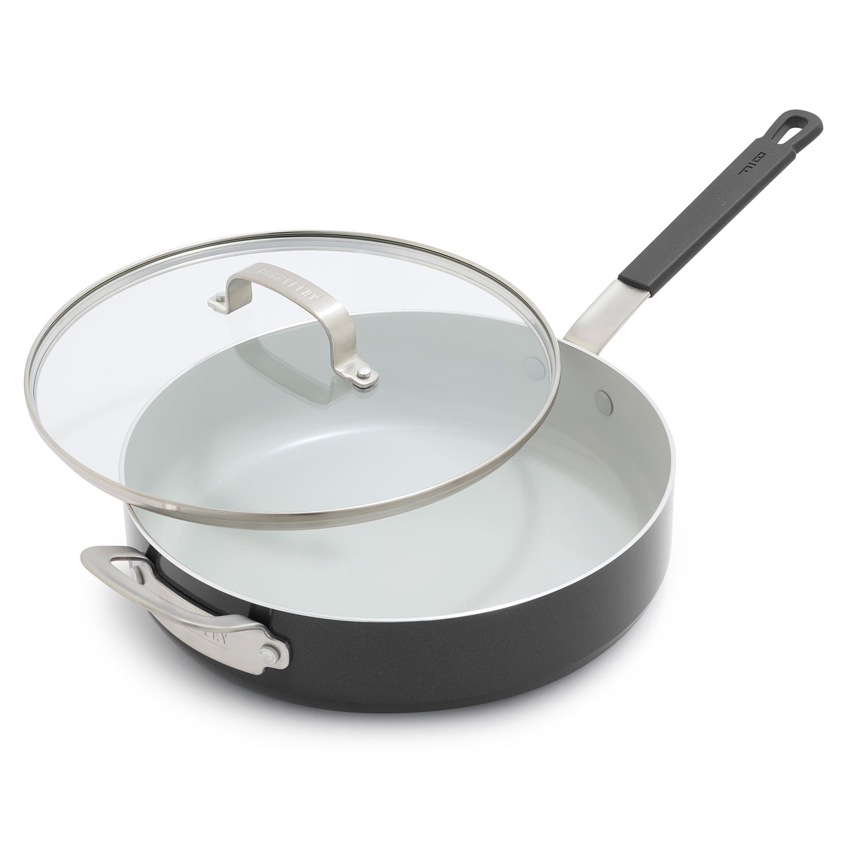 Bobby Flay by GreenPan Professional Ceramic Nonstick 4.5 Quart Sauté Pan with Lid - Graphite Cookware for Healthy Cooking | Perfect for Sautéing, Frying & Simmering | Induction Compatible & Oven Safe