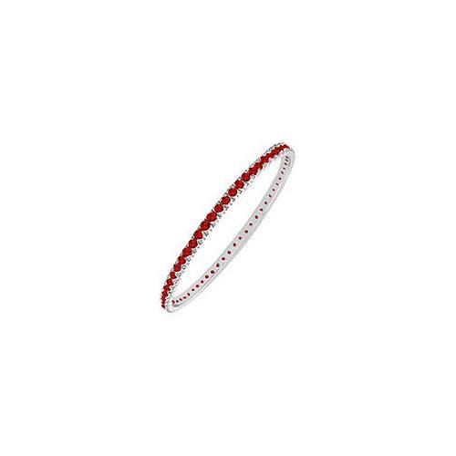 14K White Gold Ruby Eternity Bangle - 2.00 CT TGW - Elegant Jewelry for Weddings, Anniversaries & Special Occasions