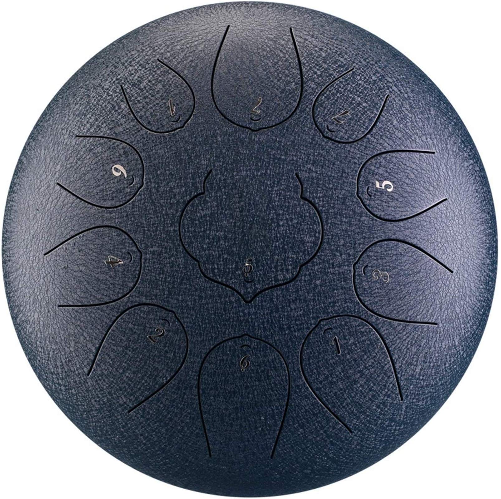 PIAOLIGN 10-Inch Steel Tongue Drum - 11-Tone Handmade Musical Instrument with Drumsticks Kit - Perfect for Meditation, Yoga, Sound Healing & Relaxation - Made in USA (Blue)