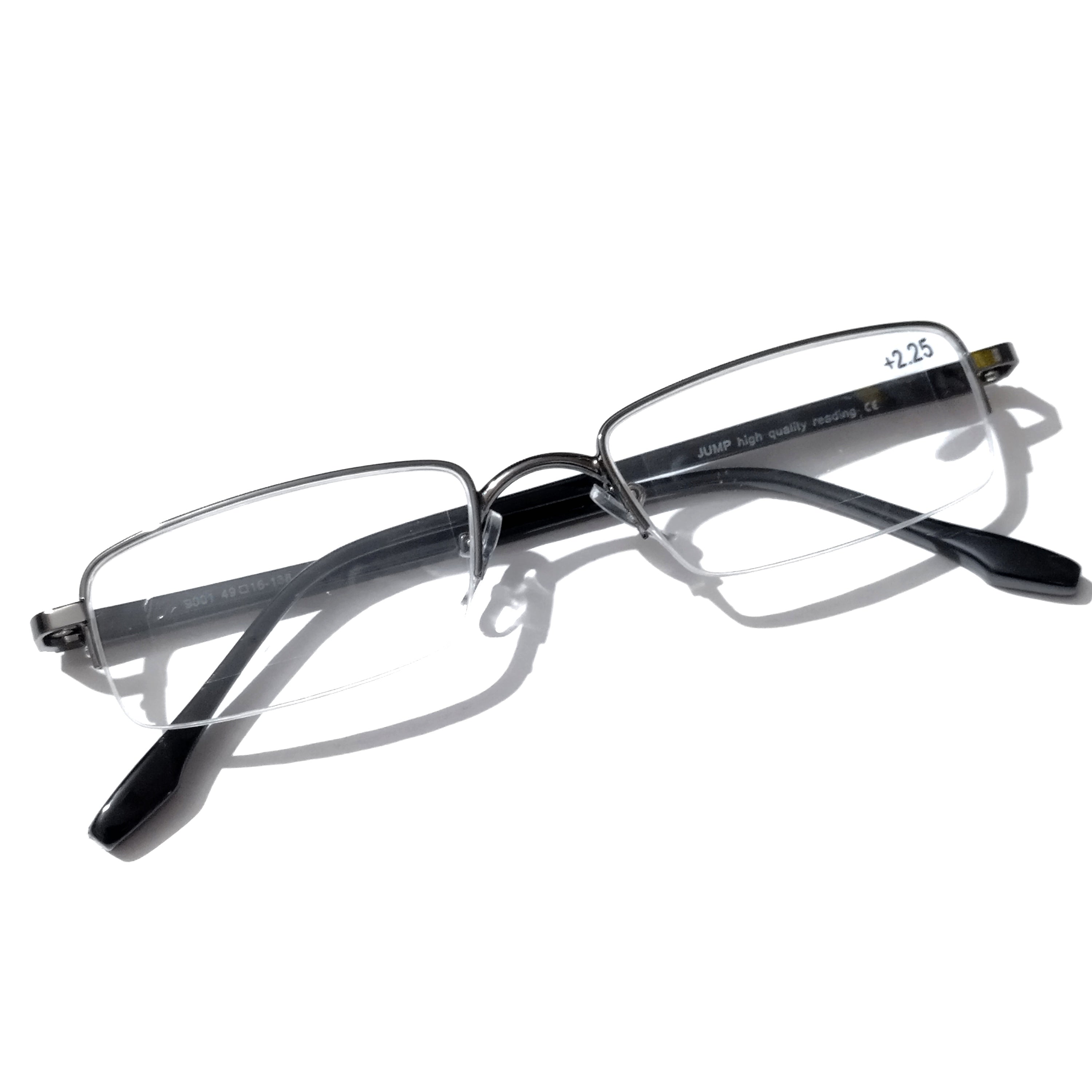 Grey Half Frame Reading Glasses for Women & Men - Lightweight Comfortable Readers for Reading, Computer, and Close Work