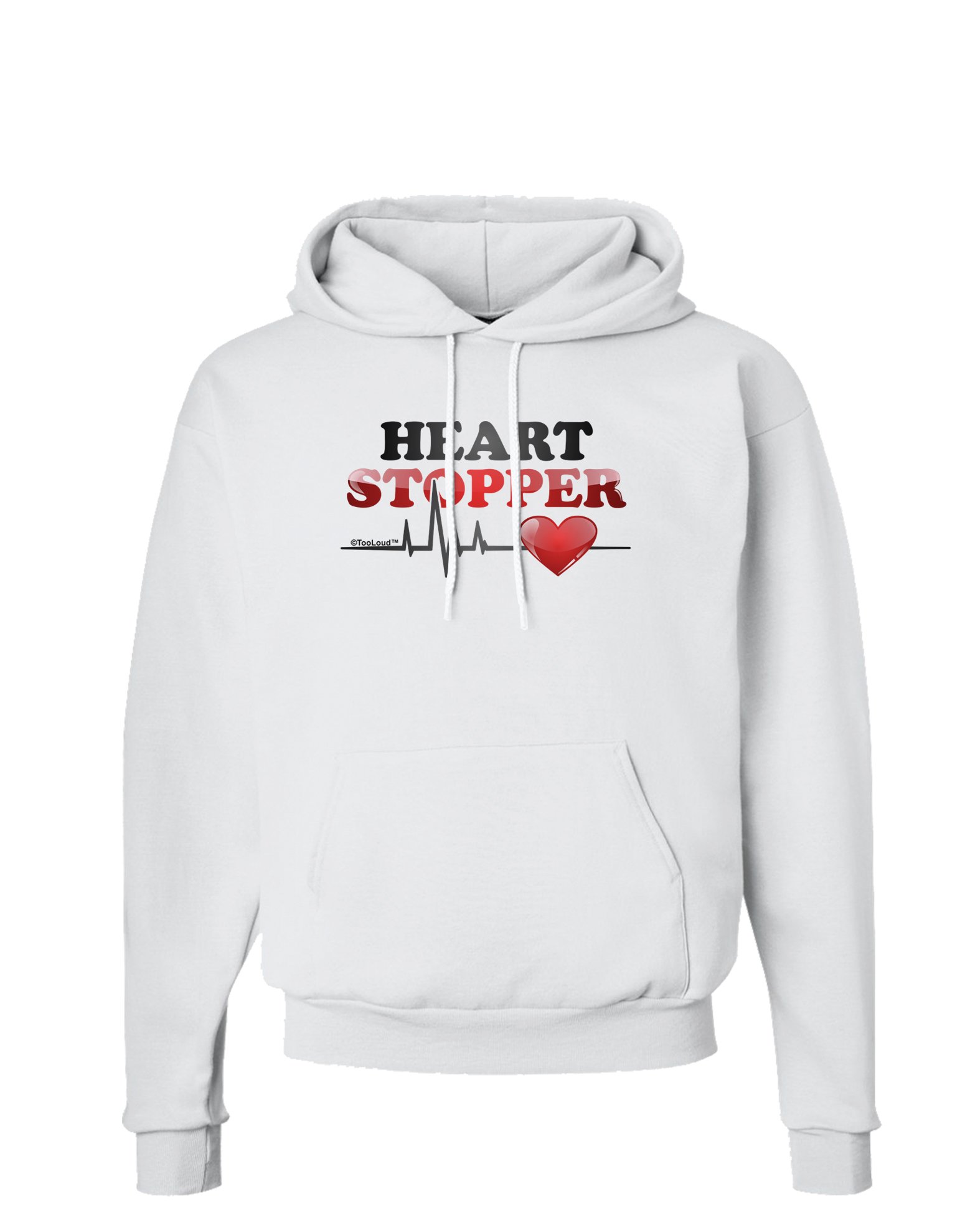 TooLoud Heart Stopper Hoodie - Soft Fleece Pullover with Kangaroo Pocket, Unisex Streetwear for Men & Women - Perfect for Casual Outfits, Gym Wear & Winter Layering