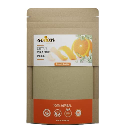 SCIIAN Detan Orange Peel Powder for Glowing Skin - Natural Skin Lightening Face Pack with Vitamin C & Antioxidants | Brightening & Exfoliating Treatment for Dull Skin | Pack of 1 | Perfect for Daily Skincare Routine & Spa Treatments