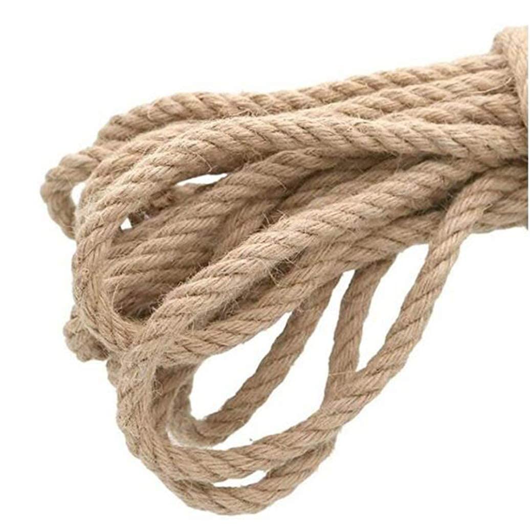 Natural Jute Rope & Hemp Twine - 18mm Thick Strong DIY Craft Rope for Gift Wrapping, Home Decoration, Macrame, Gardening & Outdoor Projects - Brown (40M/131ft)