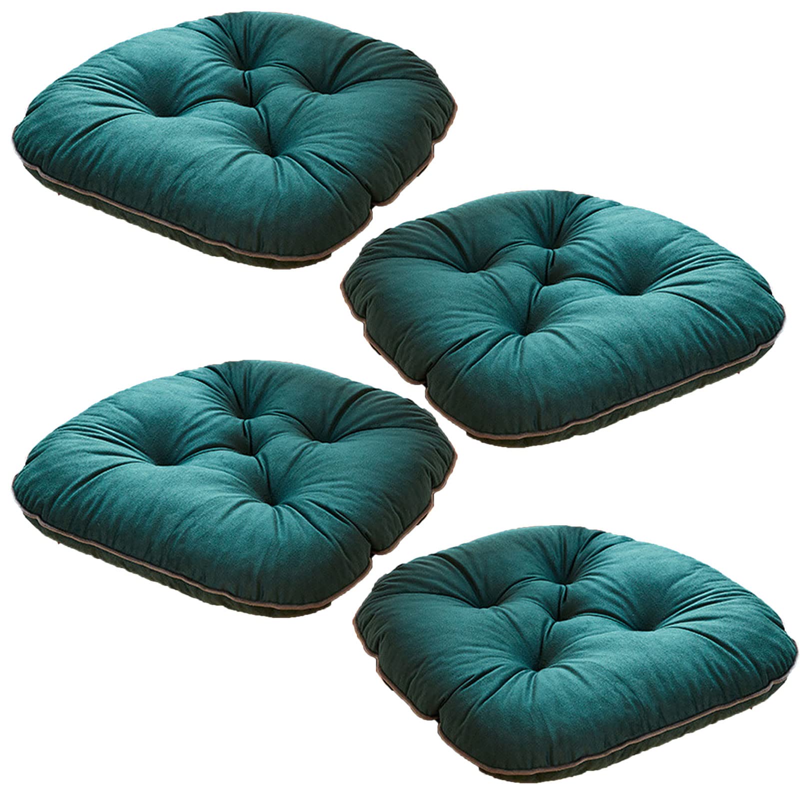 Premium Velvet Dining Chair Cushions Set of 4 - 18x19 Inch Non-Slip Seat Pads with Ties for Kitchen, Living Room & Garden - Soft Thickened PP Cotton Comfort Cushions for Home Decor & Outdoor Use