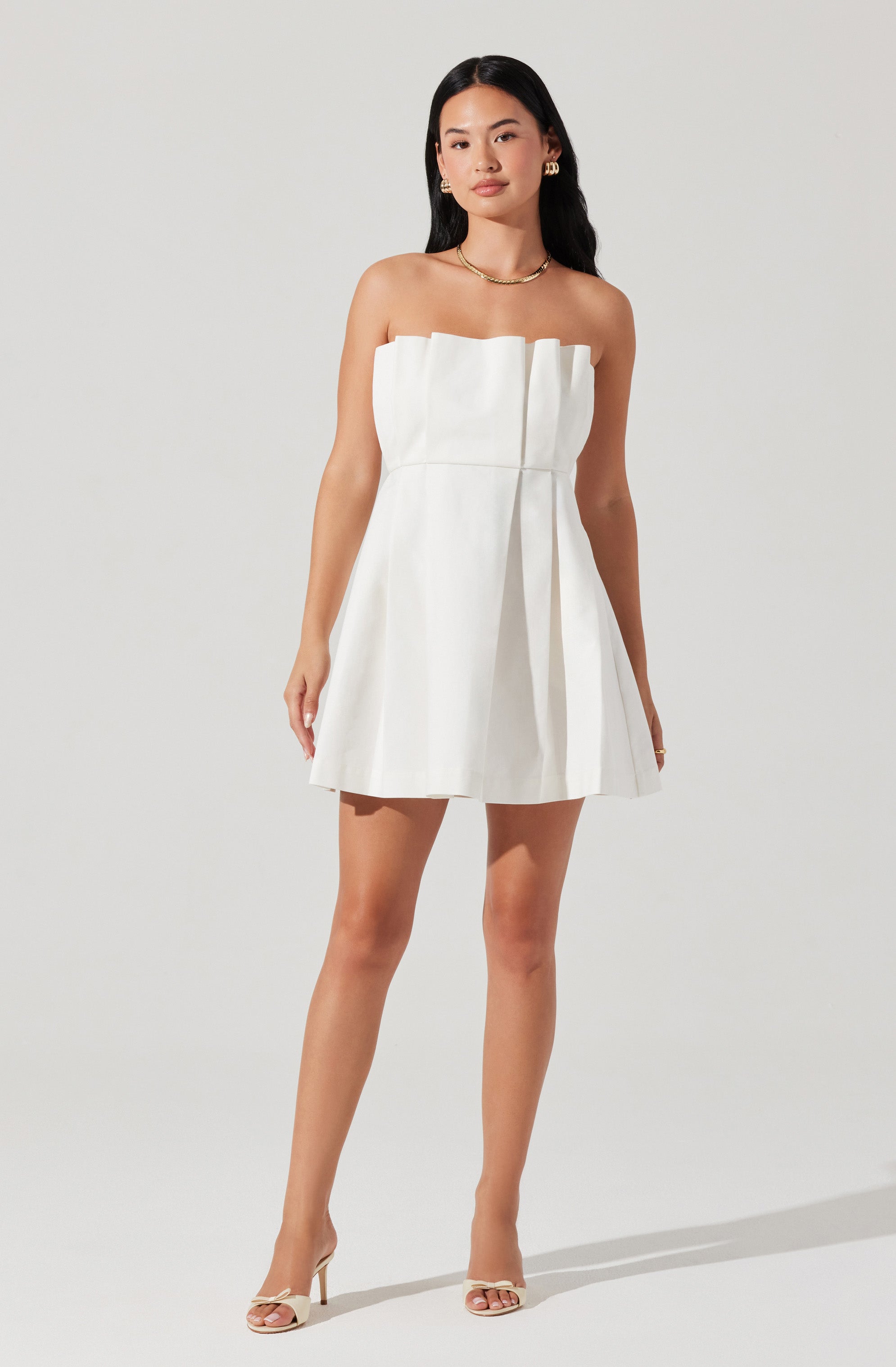 Clemira Pleated Mini Dress for Women - Flowy A-Line Skater Dress with Ruffles, Perfect for Parties, Dates & Summer Outfits