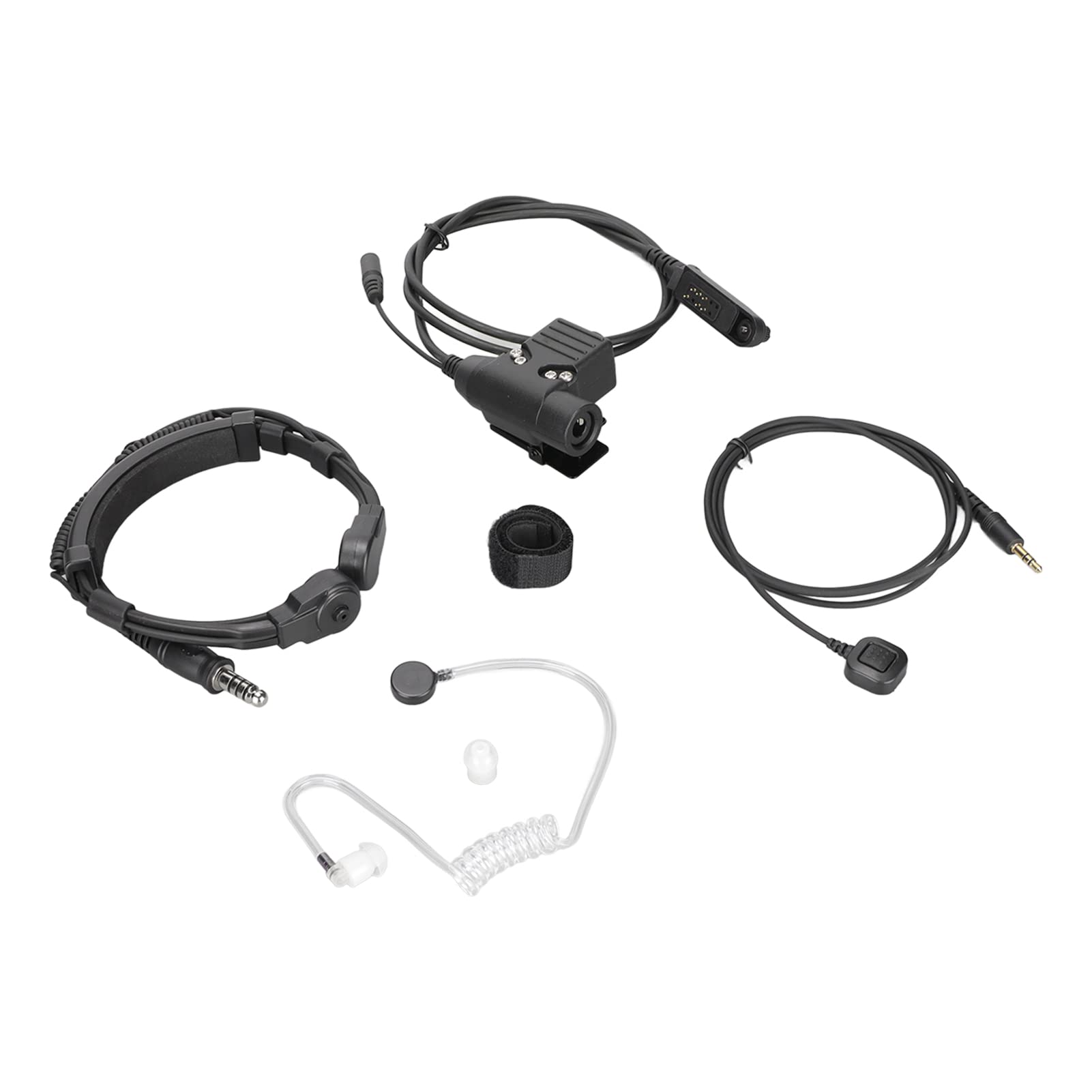Socobeta Throat Headset with Acoustic Tube - Hands Free 7.1mm Plug Telescopic 2 Way Radio Earpiece for UV-9R Plus, UV-XR, BF-9700 - Perfect for Security, Construction & Outdoor Communication