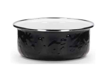 Premium Black Enamelware Soup Bowls - Set of 4 Durable Porcelain Bowls for Soup, Cereal, Pasta & Dessert | Rustic Kitchen & Camping Dining Essentials