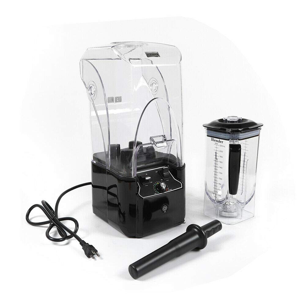 Commercial Smoothie Blender 110V 2.2L 2.2KW 30000RPM - Quiet Electric Blender with Soundproof Cover & LED Display for Juicing, Milkshakes, Cooking - Perfect for Restaurants, Smoothie Bars & Home Kitchens