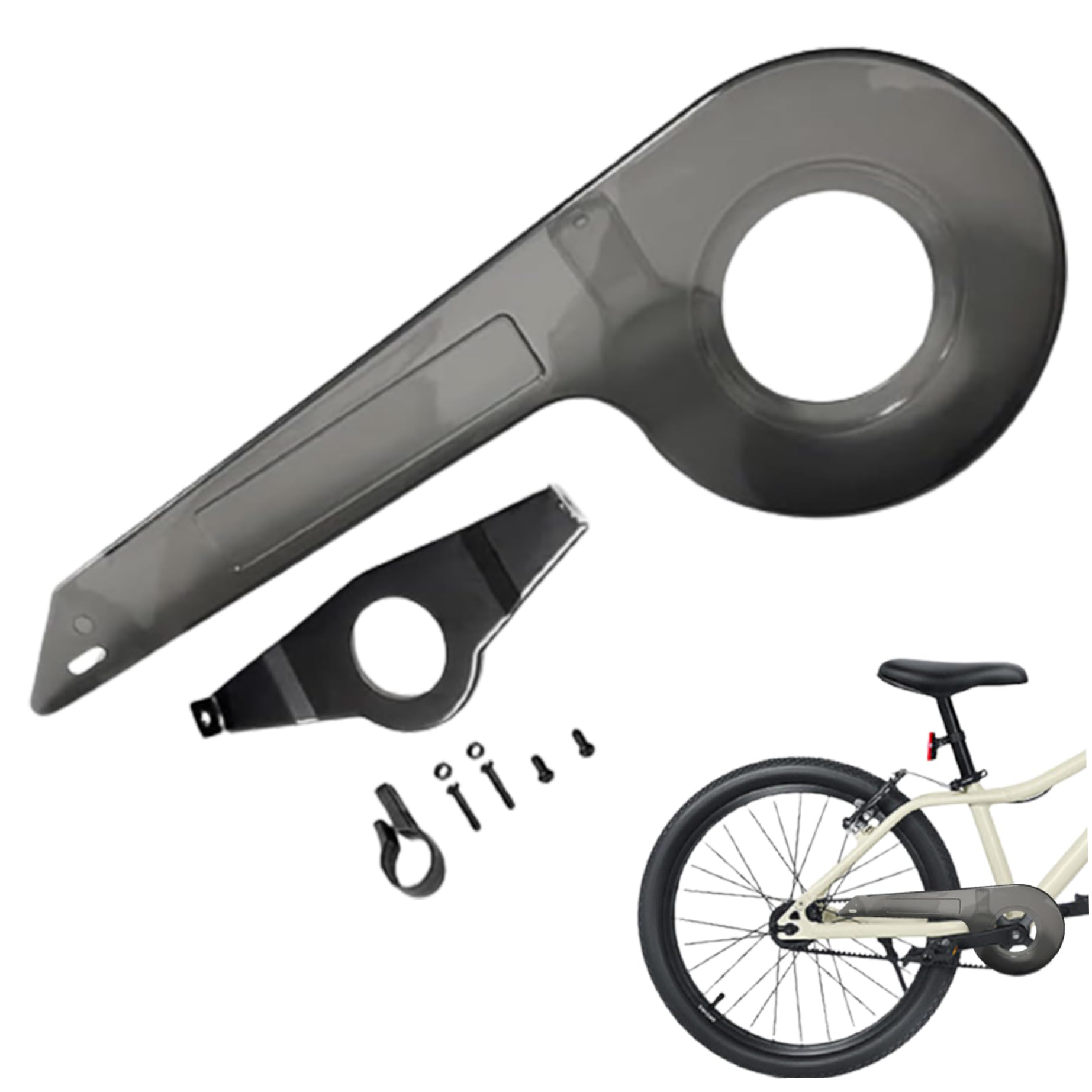 Universal Bicycle Chain Guard - Fits 32-36 Teeth, Durable Kids Bike Chain Cover, Transparent Black Bike Accessory for Safety & Protection - Perfect for Mountain Bikes, BMX & Kids Bicycles
