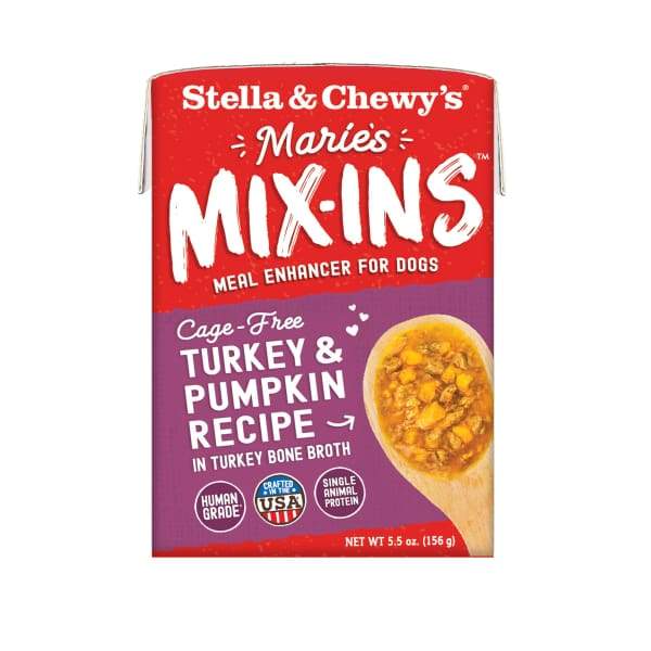 Stella & Chewy's Marie's Mix Ins Turkey & Pumpkin Recipe Freeze-Dried Dog Food Topper - 5.5oz - High Protein Grain-Free Supplement for Dogs - Perfect for Picky Eaters & Digestive Health