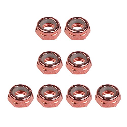 8-Piece Carbon Steel Longboard Truck Axle Screw Nuts Set - Durable Skateboard Hardware Kit (Chocolate Color) for Smooth Riding & Easy Maintenance - Perfect for Longboard, Cruiser & Skateboard Upgrades