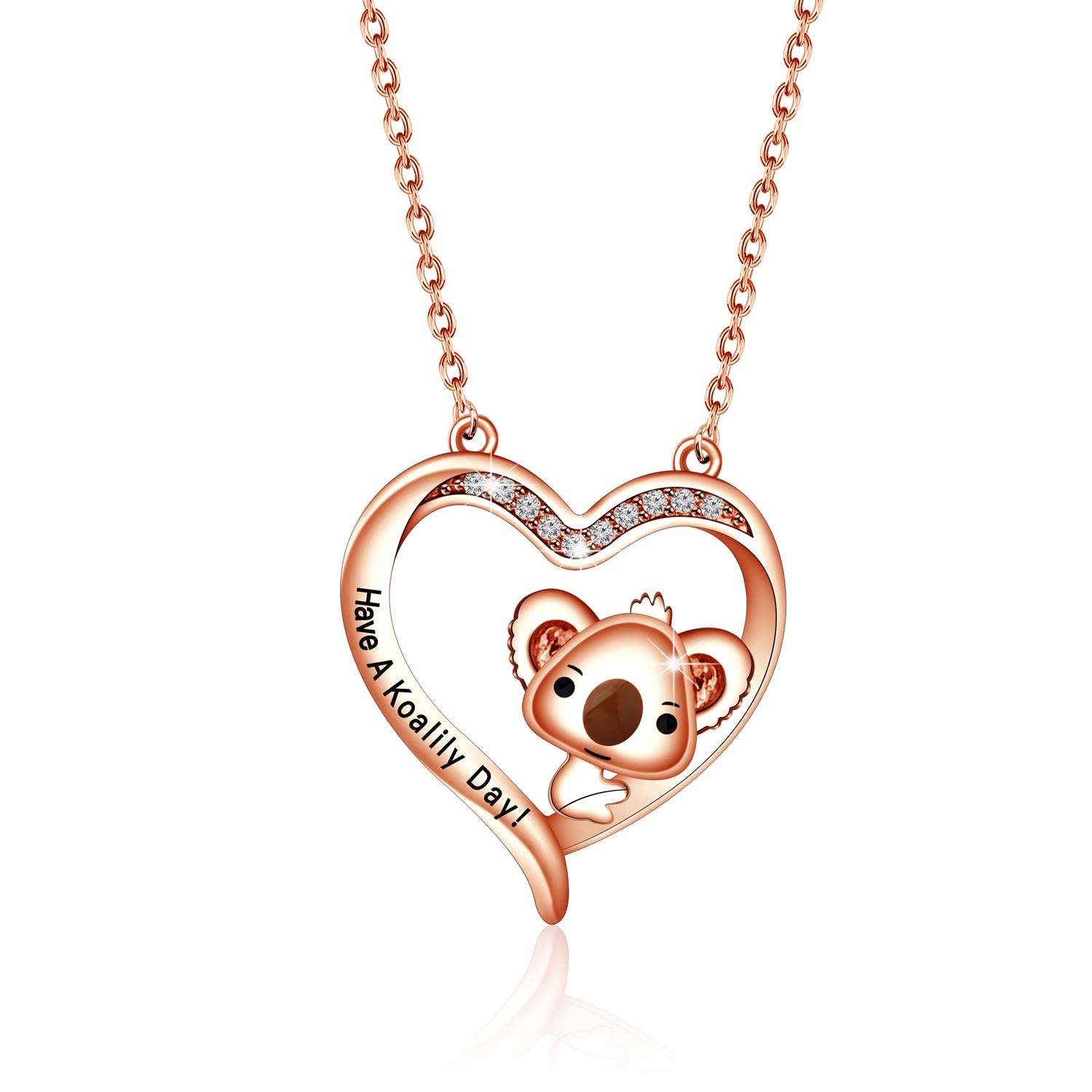 TGBJE Koala Bear Necklace - Sterling Silver Animal Heart Pendant Jewelry for Women & Girls | Birthday Gift Ideas | Perfect for Casual Wear, Date Nights & Special Occasions