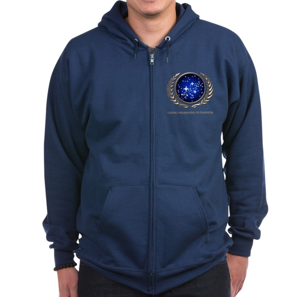 Star Trek UFP Insignia Zip Hoodie - Officially Licensed Pullover Sweatshirt for Fans | Perfect for Cosplay, Conventions & Everyday Wear