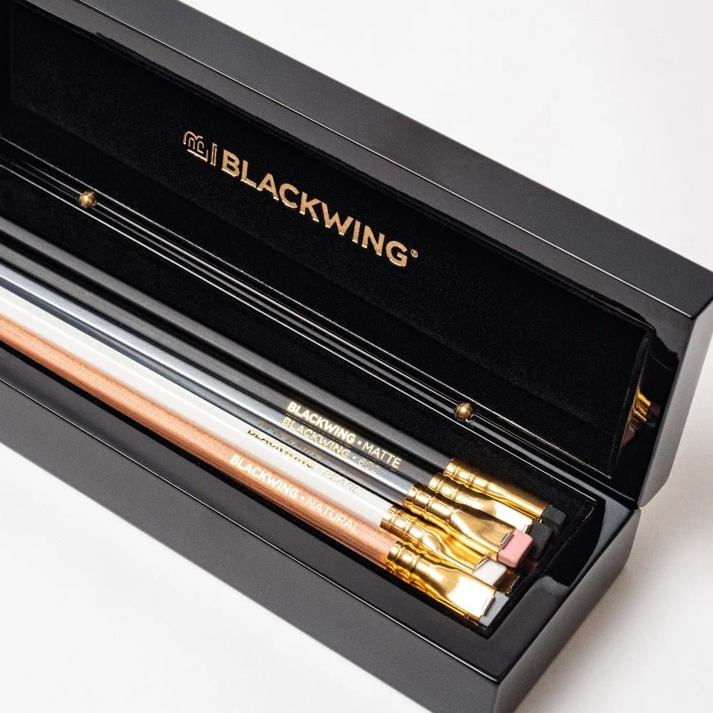Blackwing 602 Mixed Pencils Box of 12 - Premium Velvet Lined Case for Artists, Musicians & Writers - Perfect for Sketching, Composing & Creative Work
