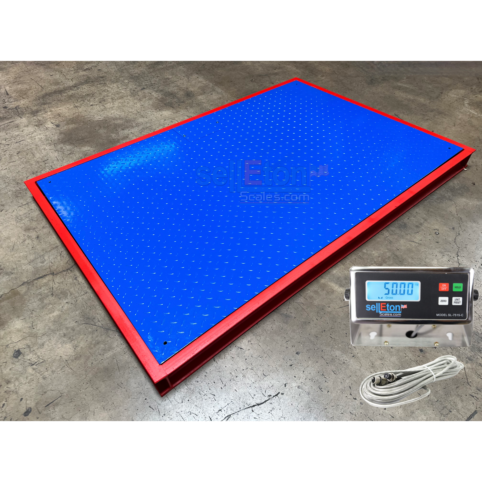 SellEton 72 x 48 Inch (6' x 4') Heavy Duty Floor Scale with Pit Frame - Above & In-Ground Use - Ideal for Warehouses, Truck Weighing & Industrial Applications